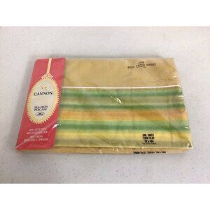 Cannon Vintage Twin Flat Bed Sheet Mid Century Ombré New